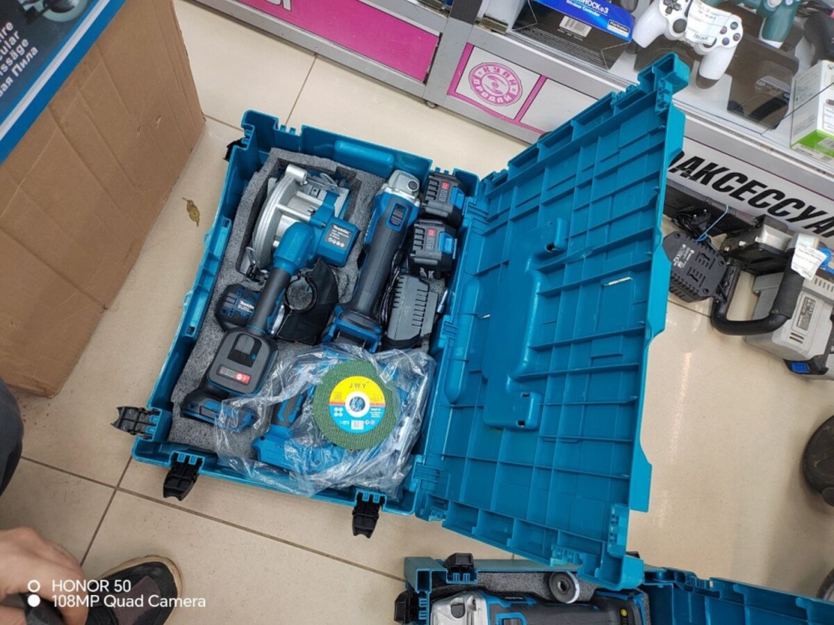 Набор инструментов 4 х 1 исковая пила, лобзик, болгарка, шуруповерт