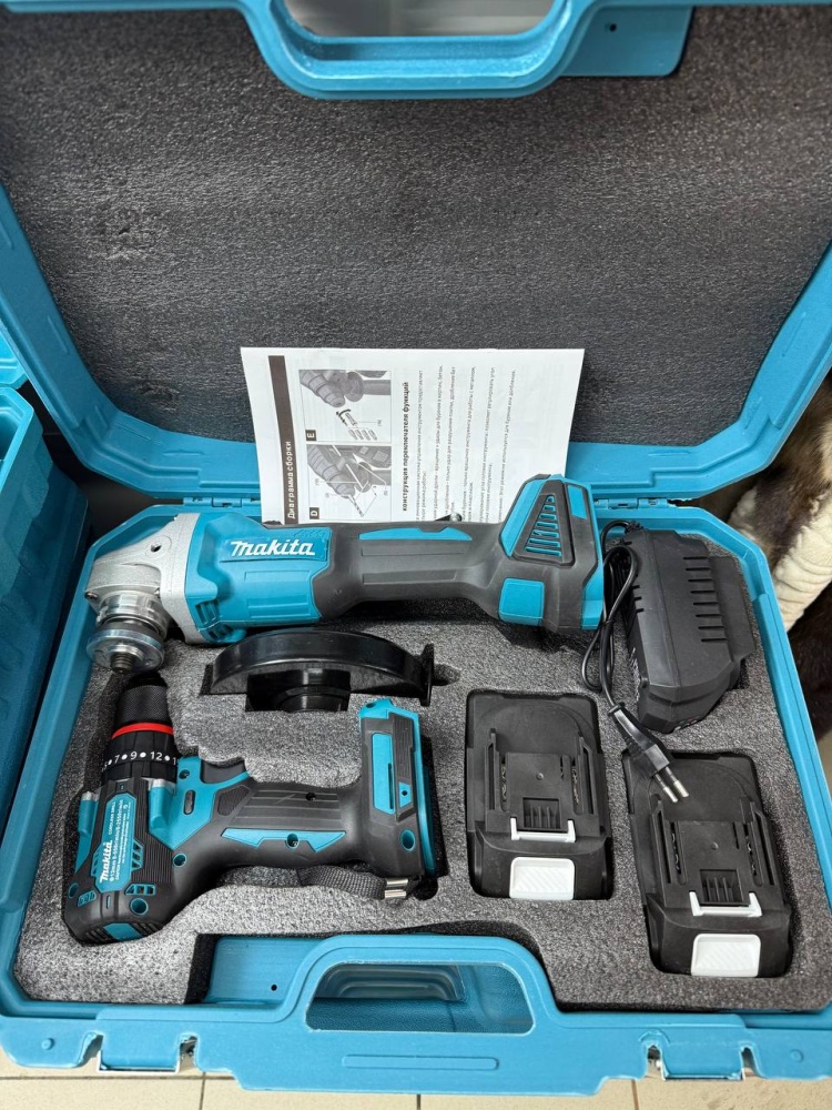 Набор инструментов УШМ + Шуруповерт Makitta