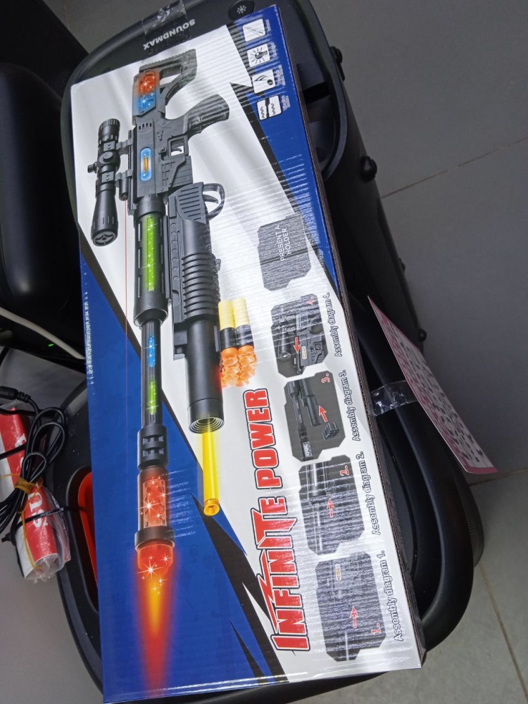 Автомат 3+, светозвуковой, мягкие пули