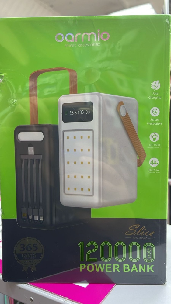 Портативный аккумулятор Oarmio, 120000mAh, 4 провода