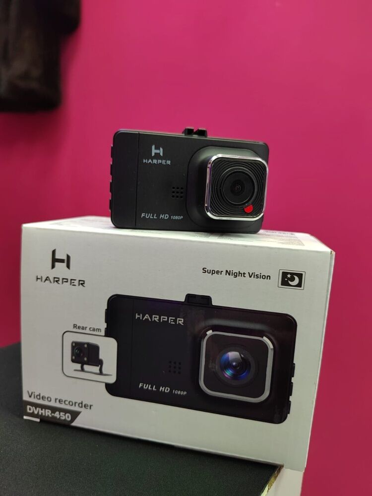 Видеорегистратор HARPER DVHR-450, 2 камеры, черный